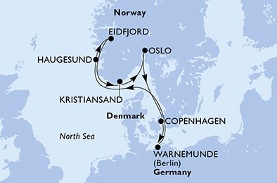 Dánsko, Německo, Norsko z Kodaně na lodi MSC Poesia