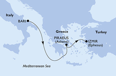 Itálie, Řecko, Turecko z Bari na lodi MSC Sinfonia