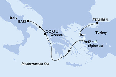 Turecko, Řecko, Itálie z Istanbulu na lodi MSC Sinfonia