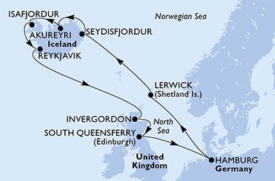 Německo, Velká Británie, Island z Hamburku na lodi MSC Preziosa Německo, Velká Británie, Island z Hamburku na lodi MSC Preziosa