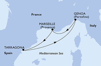 Francie, Španělsko, Itálie z Marseille na lodi MSC Magnifica