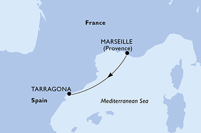 Francie, Španělsko z Marseille na lodi MSC Meraviglia