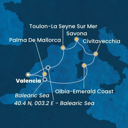 Španělsko, Itálie, Francie z Valencie na lodi Costa Pacifica