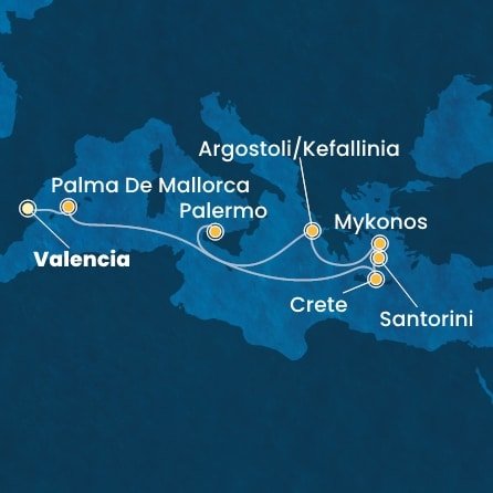 Španělsko, Řecko, Itálie z Valencie na lodi Costa Pacifica