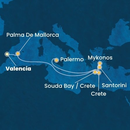 Španělsko, Řecko, Itálie z Valencie na lodi Costa Pacifica
