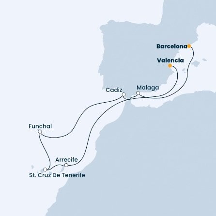 Španělsko, Portugalsko z Valencie na lodi Costa Diadema