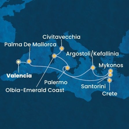 Španělsko, Řecko, Itálie z Valencie na lodi Costa Pacifica