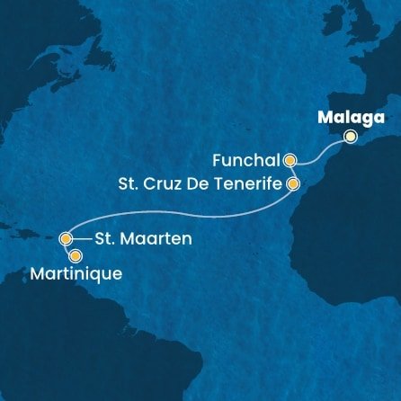 Španělsko, Portugalsko, Svatý Martin, Martinik z Málagy na lodi Costa Fascinosa
