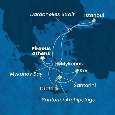 Řecko, Turecko z Pirea na lodi Costa Pacifica