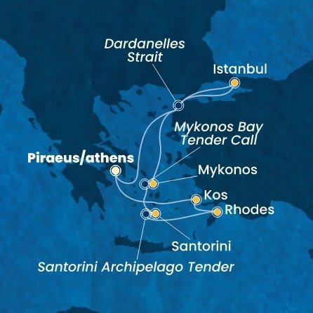Řecko, Turecko z Pirea na lodi Costa Pacifica