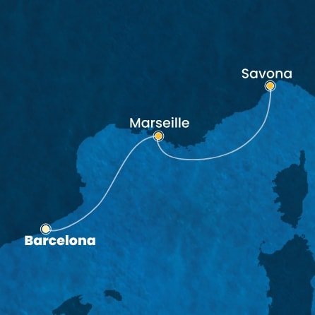 Španělsko, Francie, Itálie z Barcelony na lodi Costa Fortuna