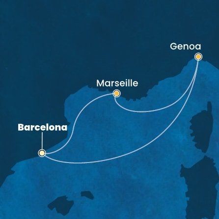 Španělsko, Itálie, Francie z Barcelony na lodi Costa Toscana