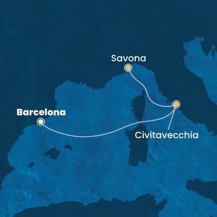 Španělsko, Itálie z Barcelony na lodi Costa Pacifica