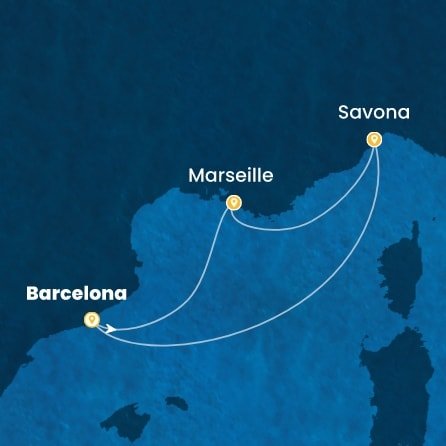Španělsko, Francie, Itálie z Barcelony na lodi Costa Favolosa