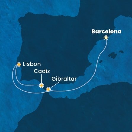 Španělsko, Velká Británie, Portugalsko z Barcelony na lodi Costa Pacifica