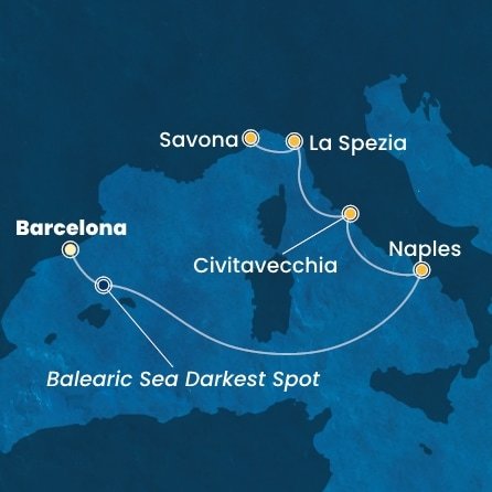 Španělsko, Itálie z Barcelony na lodi Costa Toscana