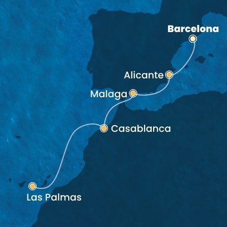 Španělsko, Maroko z Barcelony na lodi Costa Pacifica