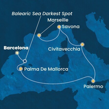 Španělsko, Itálie, Francie z Barcelony na lodi Costa Smeralda
