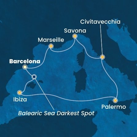 Španělsko, Itálie, Francie z Barcelony na lodi Costa Smeralda