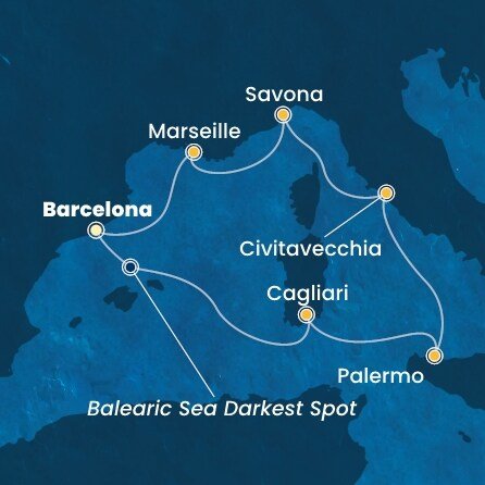 Španělsko, Itálie, Francie z Barcelony na lodi Costa Pacifica