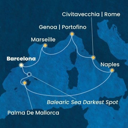 Španělsko, Itálie, Francie z Barcelony na lodi Costa Toscana