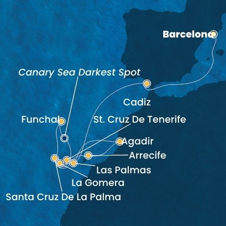 Španělsko, La Gomera, Maroko, Portugalsko z Barcelony na lodi Costa Fortuna