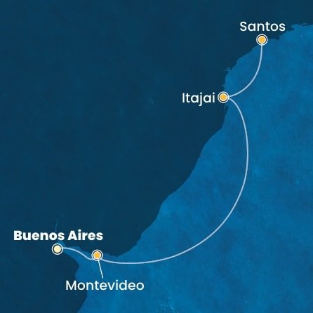 Argentina, Uruguay, Brazílie z Buenos Aires na lodi Costa Diadema