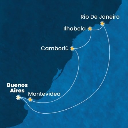 Argentina, Uruguay, Brazílie z Buenos Aires na lodi Costa Serena