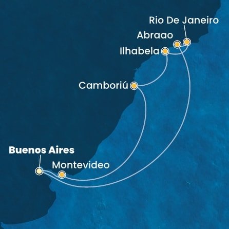 Argentina, Uruguay, Brazílie z Buenos Aires na lodi Costa Favolosa