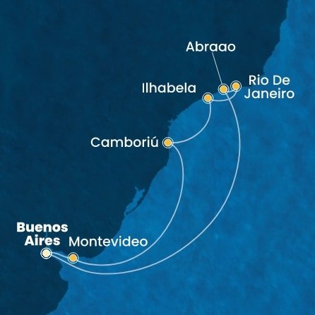 Argentina, Uruguay, Brazílie z Buenos Aires na lodi Costa Serena