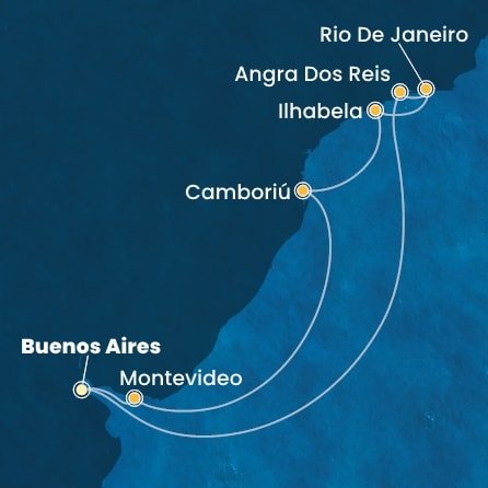 Argentina, Uruguay, Brazílie z Buenos Aires na lodi Costa Favolosa