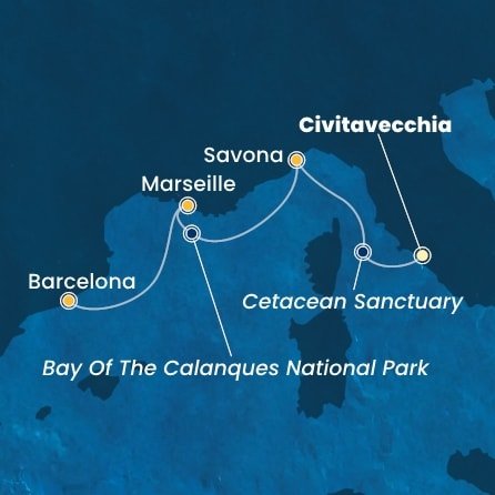 Itálie, Francie, Španělsko z Civitavecchia na lodi Costa Toscana