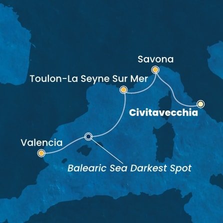 Itálie, Francie, Španělsko z Civitavecchia na lodi Costa Pacifica