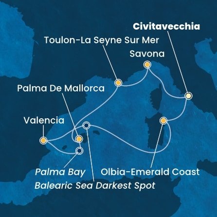 Itálie, Francie, Španělsko z Civitavecchia na lodi Costa Pacifica