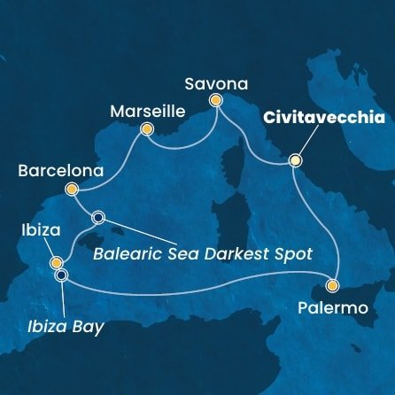 Itálie, Francie, Španělsko z Civitavecchia na lodi Costa Toscana