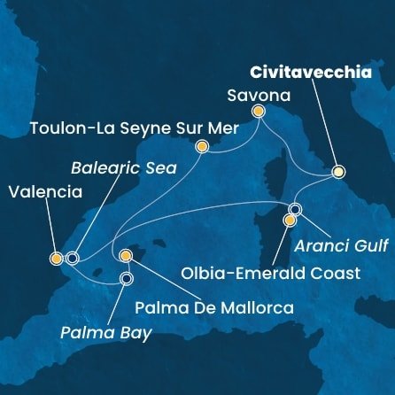 Itálie, Francie, Španělsko z Civitavecchia na lodi Costa Pacifica
