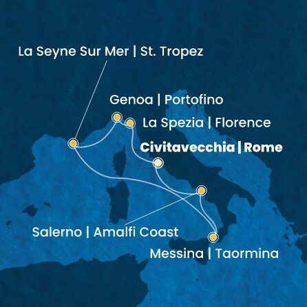 Itálie, Francie z Civitavecchia na lodi Costa Fascinosa