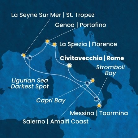 Itálie, Francie z Civitavecchia na lodi Costa Fascinosa