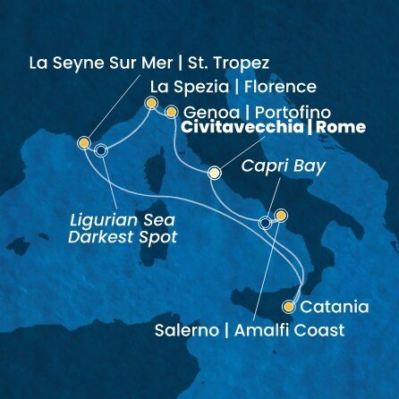 Itálie, Francie z Civitavecchia na lodi Costa Fascinosa