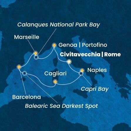 Itálie, Francie, Španělsko z Civitavecchia na lodi Costa Toscana