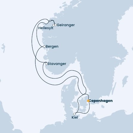 Dánsko, Norsko, Německo z Kodaně na lodi Costa Diadema