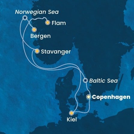 Dánsko, Norsko, Německo z Kodaně na lodi Costa Diadema