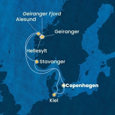 Dánsko, Norsko, Německo z Kodaně na lodi Costa Diadema