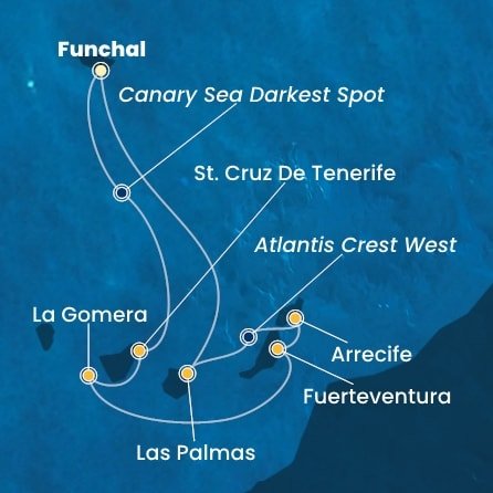 Portugalsko, Španělsko, La Gomera z Funchalu na lodi Costa Pacifica