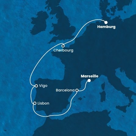 Německo, Francie, Španělsko, Portugalsko z Hamburku na lodi Costa Favolosa