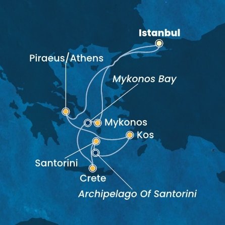 Turecko, Řecko z Istanbulu na lodi Costa Fortuna