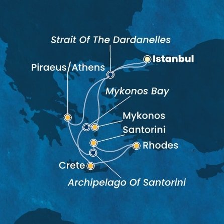 Turecko, Řecko z Istanbulu na lodi Costa Fortuna