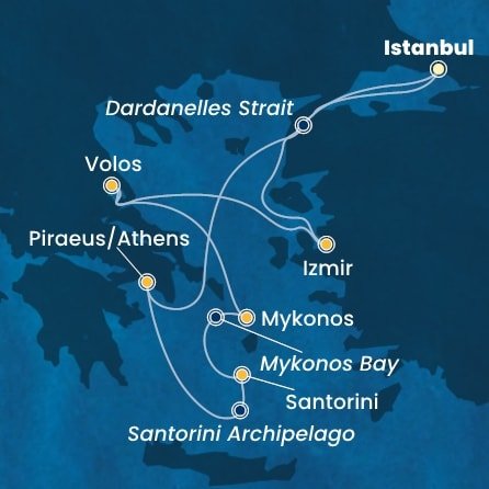 Turecko, Řecko z Istanbulu na lodi Costa Fortuna