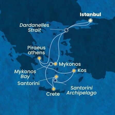 Turecko, Řecko z Istanbulu na lodi Costa Pacifica