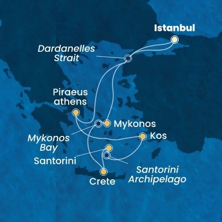 Turecko, Řecko z Istanbulu na lodi Costa Pacifica